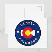 Denver Colorado Briefkaart (Voorkant / Achterkant)