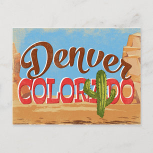 Denver Colorado Briefkaart Cartoon Desert Vintage