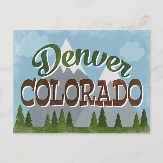 Denver Colorado Briefkaart Snowy Mountains Fun (Voorkant)