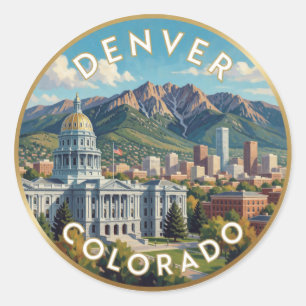 Denver Colorado Capitol Berg 🏔 Ronde Sticker