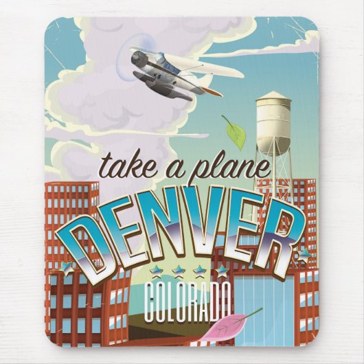 Denver Colorado Cartoon reisposter Muismat (Voorkant)
