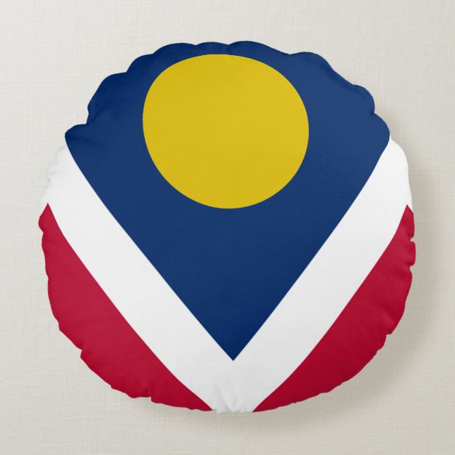 Denver (Colorado) City flag Rond Kussen (Voorkant)