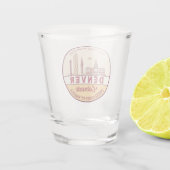Denver Colorado City Skyline Emblem Shot Glas (Achterkant)