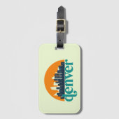 Denver Colorado City Skyline Retro Cityscape Art Bagagelabel (Voorkant (verticaal))