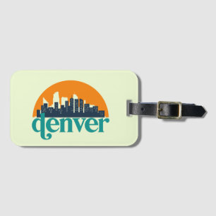 Denver Colorado City Skyline Retro Cityscape Art Bagagelabel