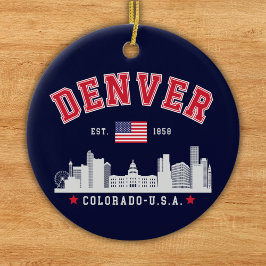 Denver Colorado Cityscape Design Keramisch Ornament