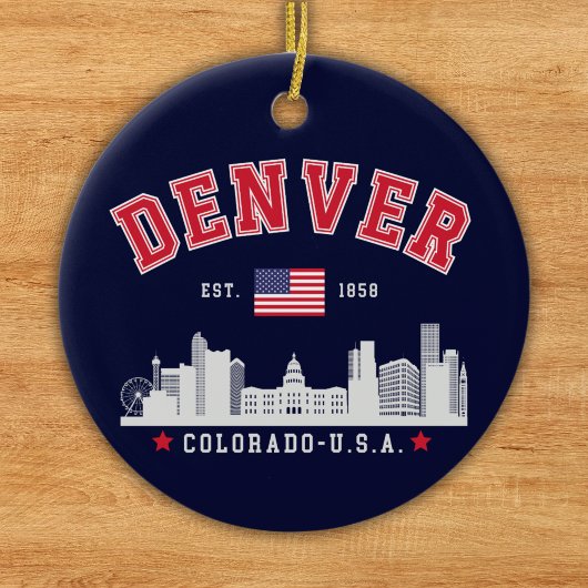 Denver Colorado Cityscape Design Keramisch Ornament