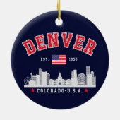 Denver Colorado Cityscape Design Keramisch Ornament (Achterkant)
