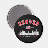 Denver Colorado Cityscape Design Magneet (Voorkant / Achterkant)