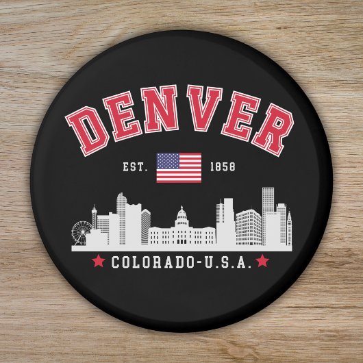 Denver Colorado Cityscape Design Magneet