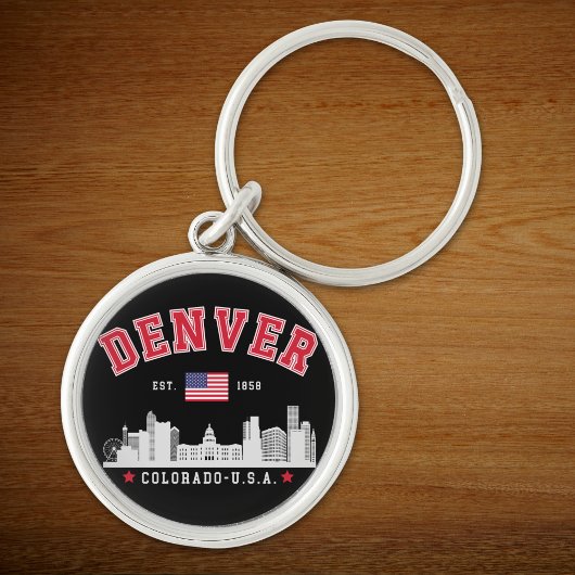 Denver Colorado Cityscape Design Sleutelhanger