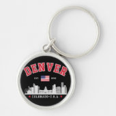 Denver Colorado Cityscape Design Sleutelhanger (Voorkant)