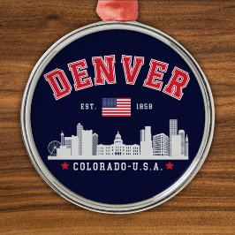 Denver Colorado Cityscape View Metalen Ornament
