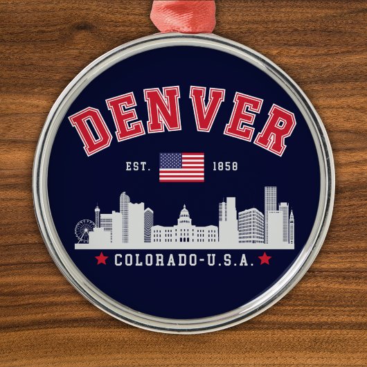 Denver Colorado Cityscape View Metalen Ornament