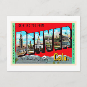 Denver Colorado CO  Briefkaart met grote letters