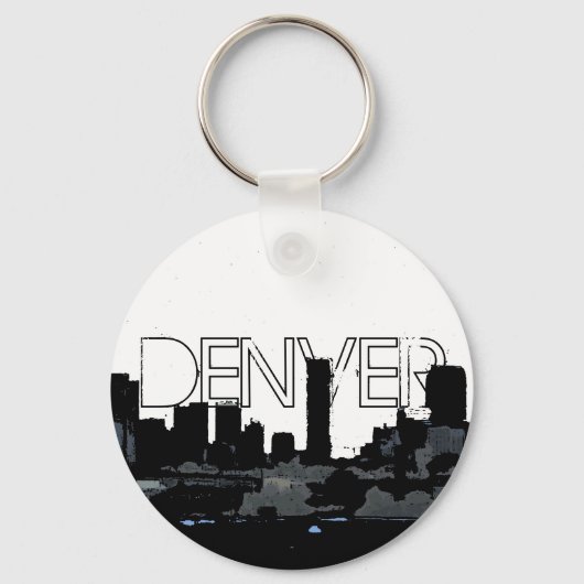 Denver Colorado dark skyline sleutelhanger (Voorkant)