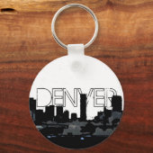 Denver Colorado dark skyline sleutelhanger (Voorkant)