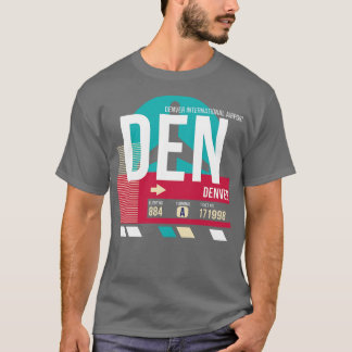 Denver Colorado DEN Airport Code Bagage Label T-shirt