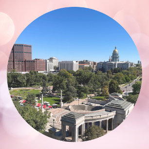 Denver Colorado Downtown Foto Ronde Sticker