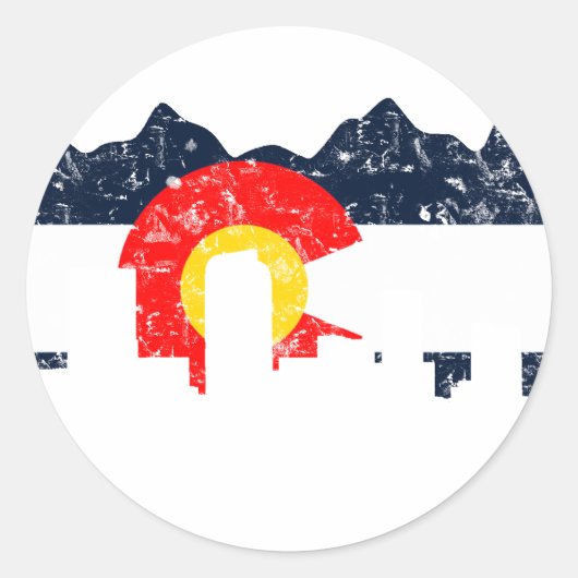 Denver Colorado Flag Ronde Sticker (Voorkant)