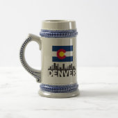Denver Colorado Flag Skyline Bierpul (Links)