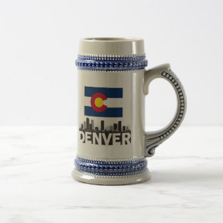 Denver Colorado Flag Skyline Bierpul