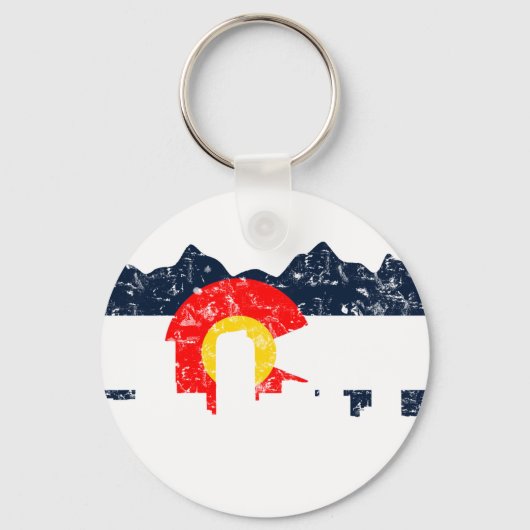 Denver Colorado Flag Sleutelhanger (Voorkant)