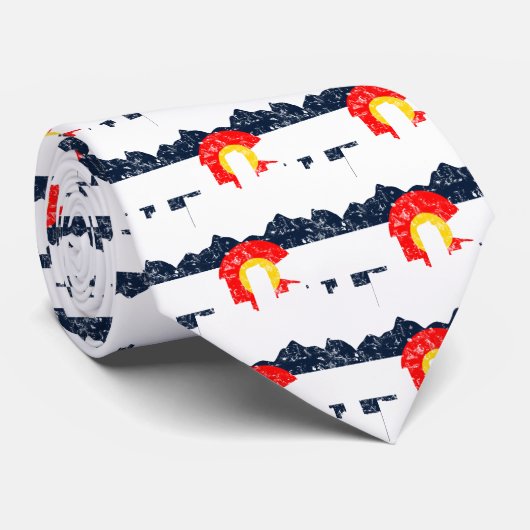 Denver Colorado Flag Stropdas (Opgerold)