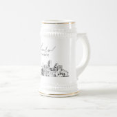 Denver Colorado gepersonaliseerde skyline Bierpul (Voorkant rechts)