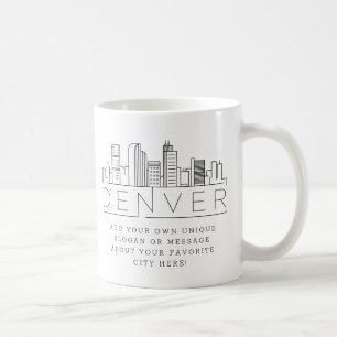 Denver, Colorado gestileerde Skyline  Aangepaste s Koffiemok