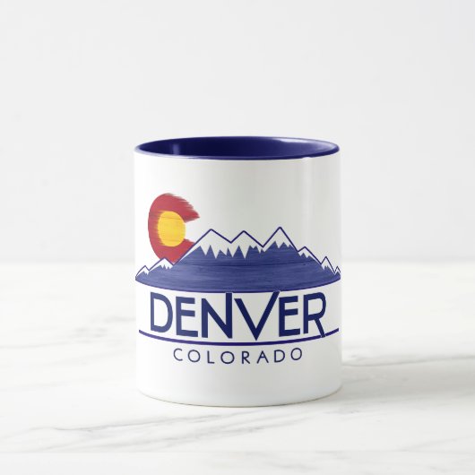 Denver Colorado houten bergen mok (Midden)