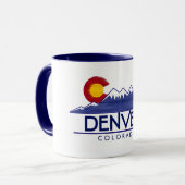 Denver Colorado houten bergen mok (Voorkant links)