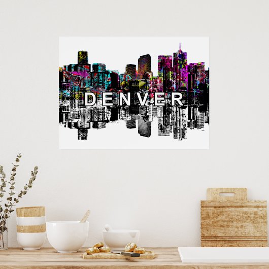 Denver, Colorado in graffiti Poster (Keuken)