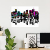 Denver, Colorado in graffiti Poster (Thuiskantoor)