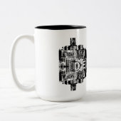 Denver, Colorado in zwarte inkt Tweekleurige Koffiemok (Links)