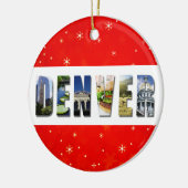 Denver Colorado-kerstreisfoto Keramisch Ornament (Links)
