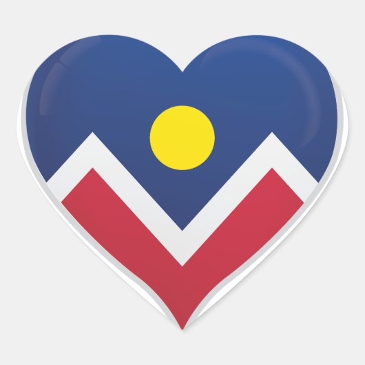 Denver Colorado liefde vlag trots Hart Sticker (Voorkant)