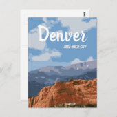 Denver Colorado Mile-High City Briefkaart (Voorkant / Achterkant)