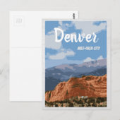Denver Colorado Mile-High City Briefkaart (Voorkant / Achterkant)