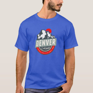DENVER COLORADO MILE HOGE STAD MOUNTAINES SUN LOGO T-SHIRT