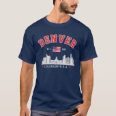 Denver Colorado Modern Skyline City T-shirt (Voorkant)