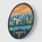 Denver Colorado Mountain Skyline Grote Klok (Hoek)