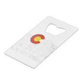 Denver Colorado Mountains Creditkaart Flessenopener (Achterkant Gekanteld)