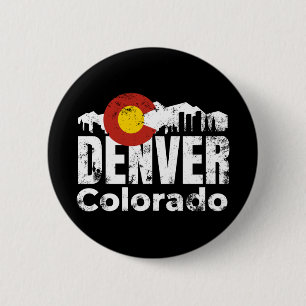Denver Colorado Mountains Ronde Button 5,7 Cm