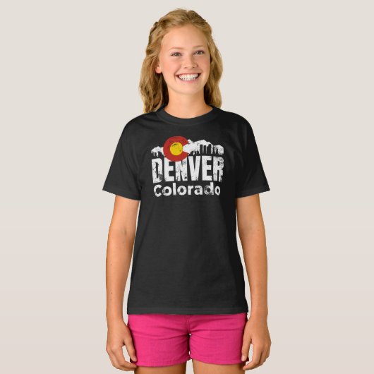 Denver Colorado Mountains T-Shirt (Voorkant volledig)