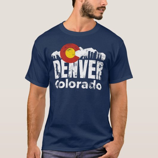 Denver Colorado Mountains T-Shirt (Voorkant)
