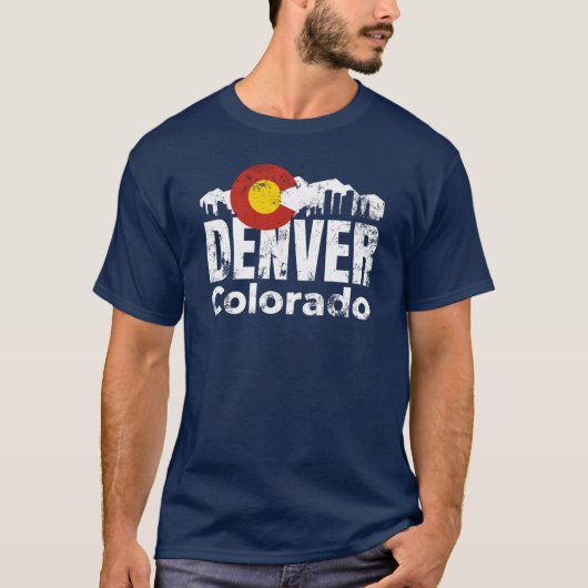 Denver Colorado Mountains T-Shirt (Voorkant)