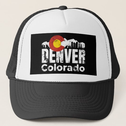 Denver Colorado Mountains Trucker Hat Trucker Pet (Voorkant)