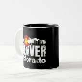 Denver Colorado Mountains Tweekleurige Koffiemok (Voorkant links)