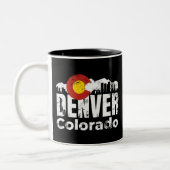 Denver Colorado Mountains Tweekleurige Koffiemok (Links)